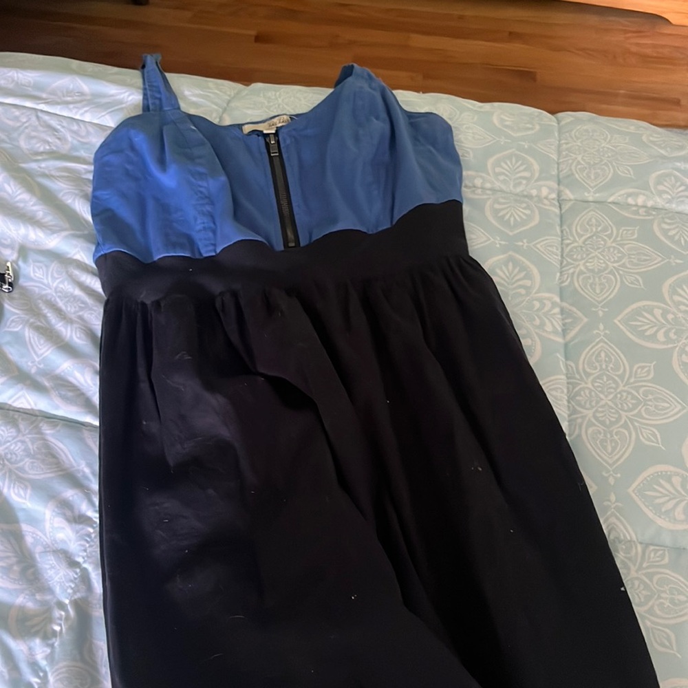 blue and black dress